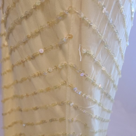 Sean collection fully beaded sequence yellow dress size xs - Picture 9 of 12